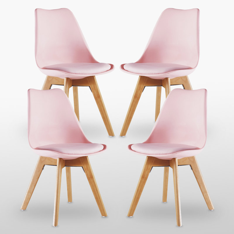 Thomasin Upholstered Dining Chair, Light Pink, 4