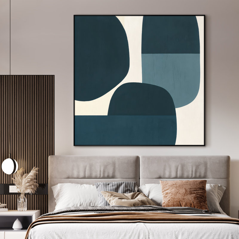 Très grand art mural, reproduction d'art sur toile - art abstrait moderne et net, H 46 po x l 46 po