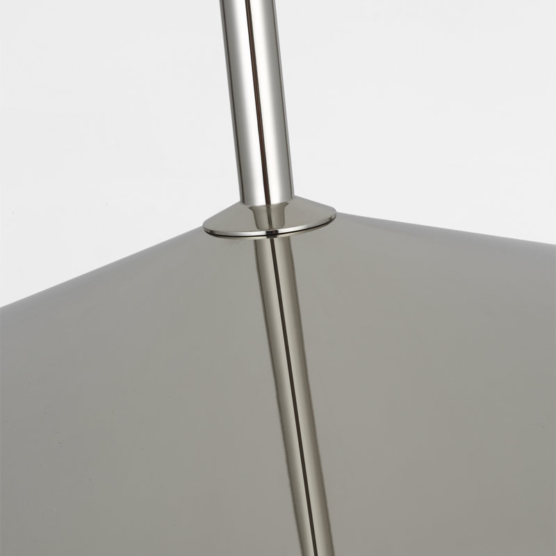 Amber Lewis Ponce Pendant with Shade, 47.5" H x 18" W x 18" D, Nickel, Polished Nickel