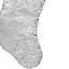 Chaussette de Noël 19 po en filigrane blanc et argent avec nœuds