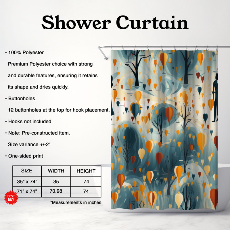 Rideau de douche Warm Embrace - Premium, H 74 po x l 71 po