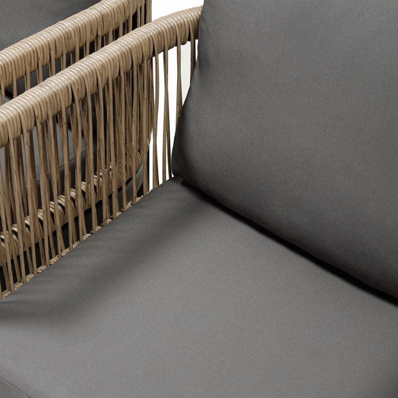 Multi-person Outdoor Sofa Combination with A Table, Suitable for Garden, Backyard and Balconies, Dark Gray