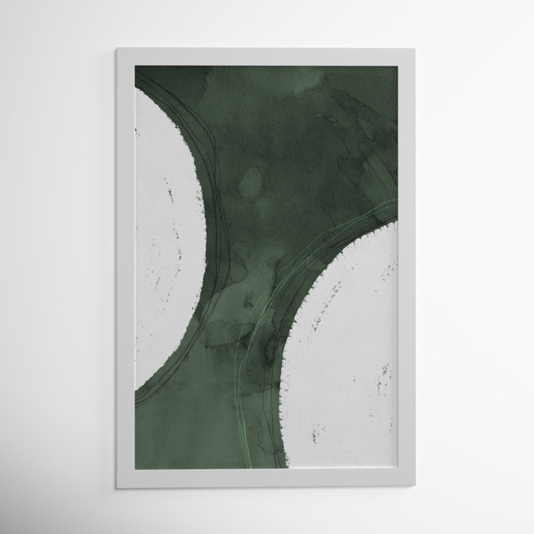 Abstract 'Green Moon' Paint Wall Art Print