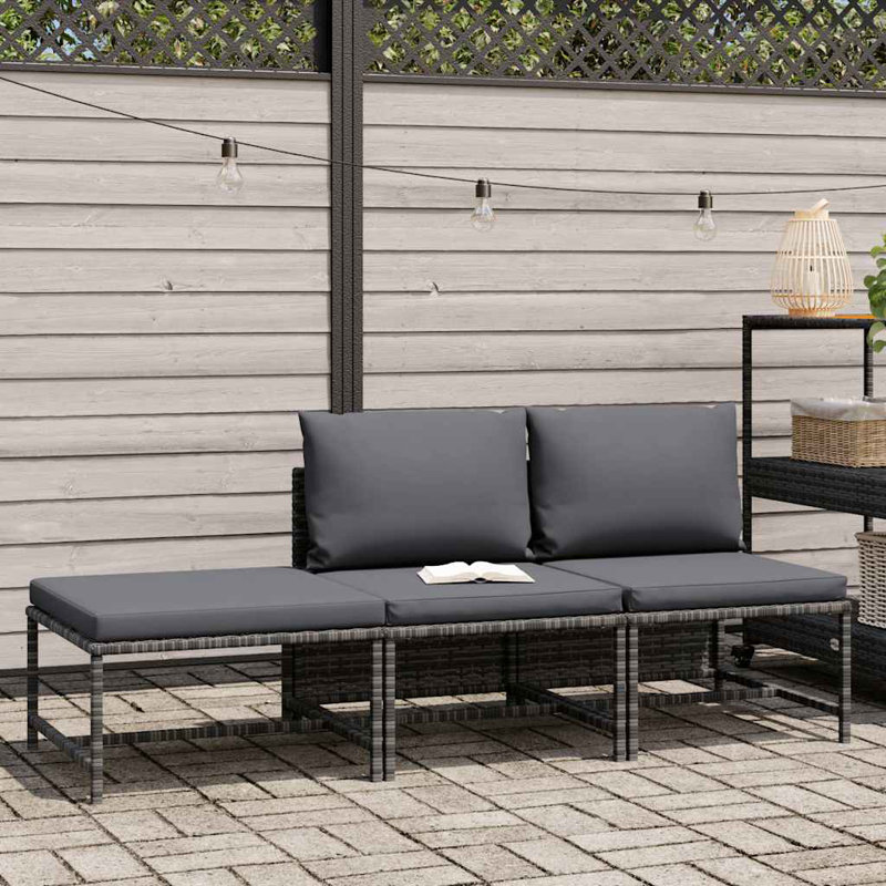 Chaise longue avec coussins 3 pièces Nisse, gris, gris