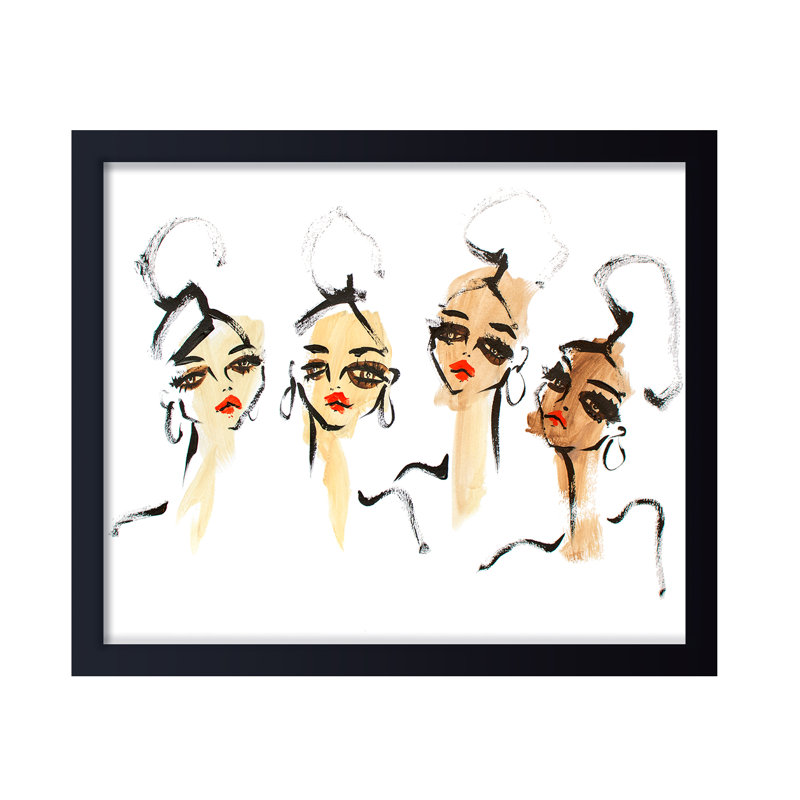 'Vogue' Framed Print Wall Art, 12" H x 16" W x 1.125" D, Framed Print, Black
