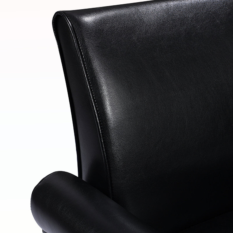 Deundria Comfy PU leather Upholstered Accent Chair, Black Leather