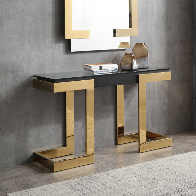 51'' Glass Top Console Table