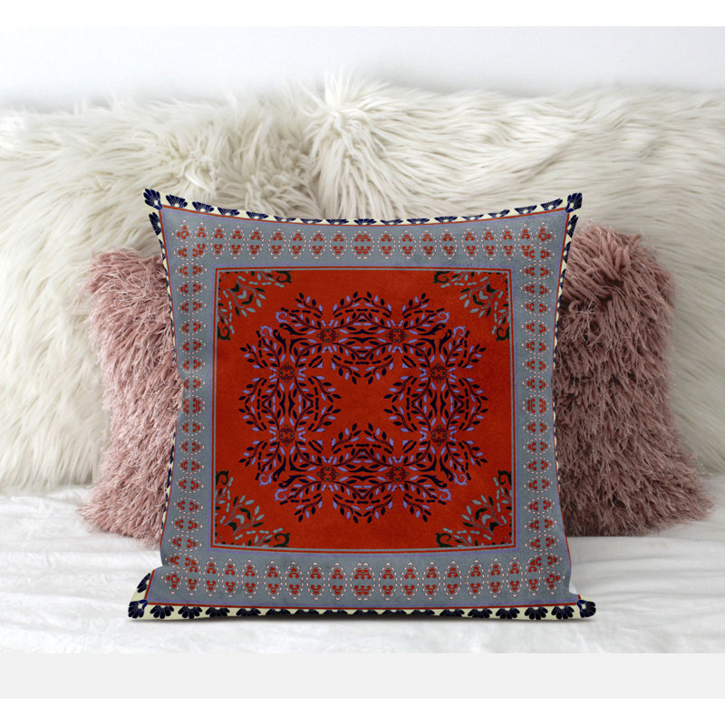 Geometric Reversible Throw Pillow, 18" x 18", Blue Green