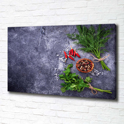 Herbs And Spices - Wrapped Canvas Print
