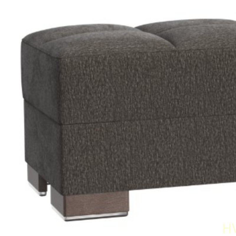 Repose-pieds avec rangement Primenest Nimbusflow, chenille, Chenille brun foncé
