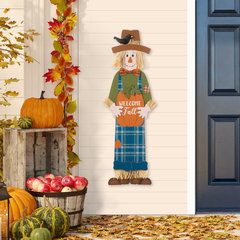Piquet de jardin d'automne en bois épouvantail