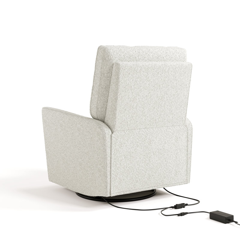 Santorini Deluxe Power Recliner Swivel Glider, Ivory Boucle