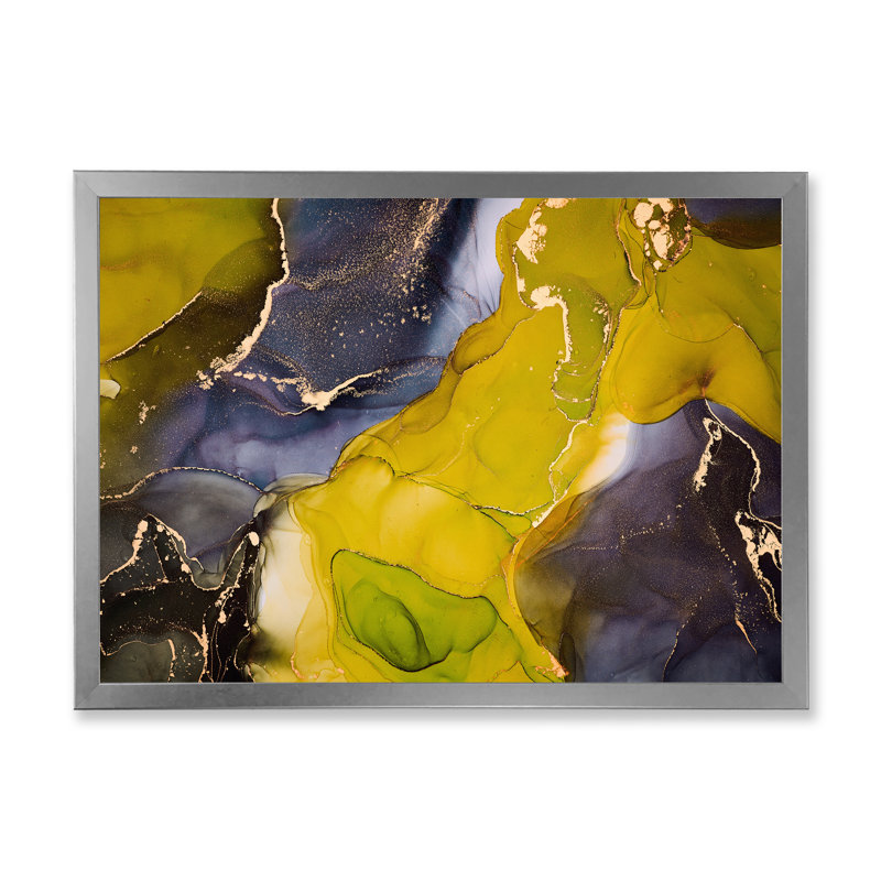 «Mauve et jaune», impression sur toile, H 30 po x l 40 po x P 1,5 po, Cadre photo argenté