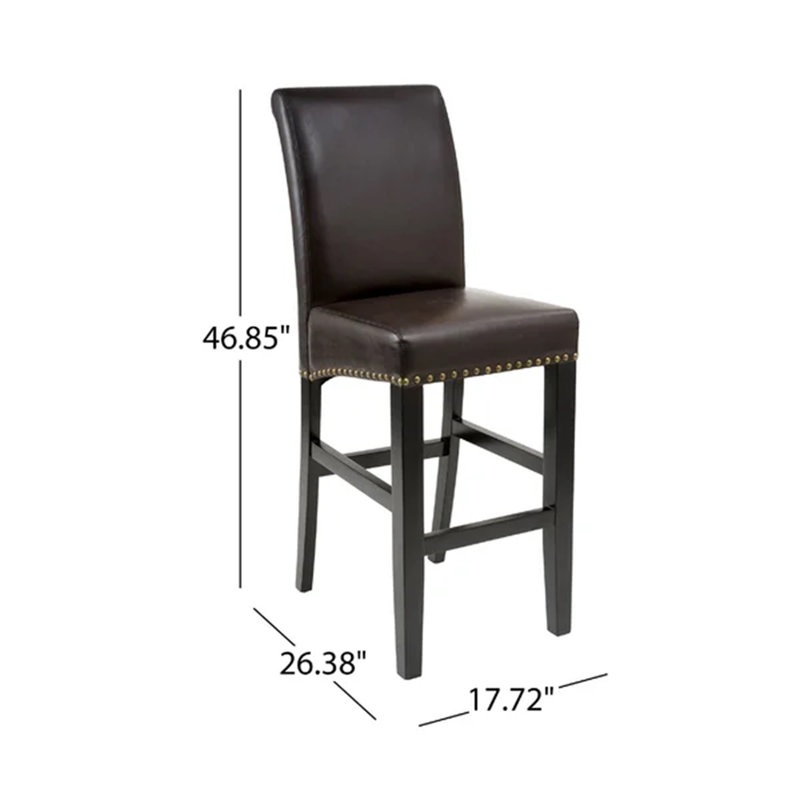 Upholstered Counter Stool With Solid Wood Frame (Set Of 2)