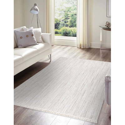 Damica Solid Colour Flatweave Area Rug