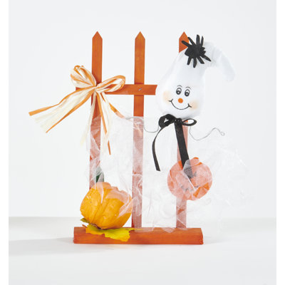 Ensemble de 3 fantômes de table 11 "contre une clôture d'Halloween