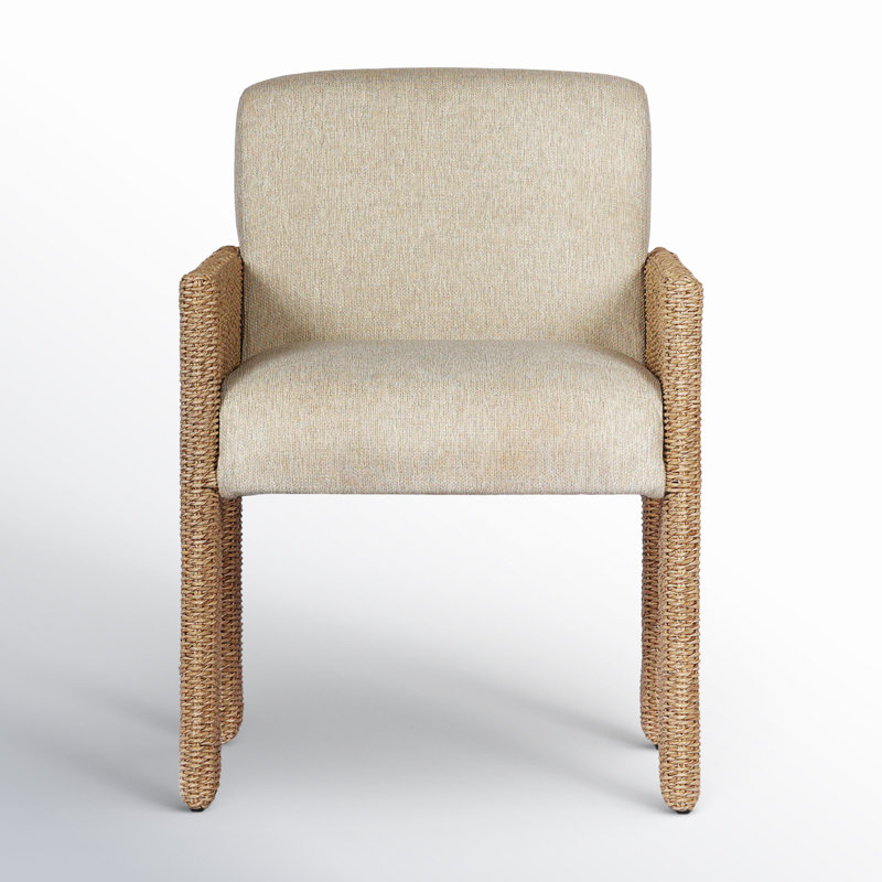Amur Outdoor Dining Armchair, Light Brown, Cream