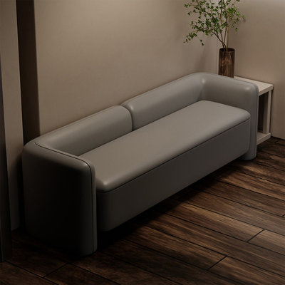 Banc rembourré gris