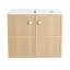 Lavabo de salle de bain mural 24 po, 2 portes à fermeture en douceur, contreplaqué-126271677