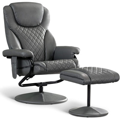 Aashka Faux Leather Swivel Recliner