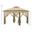 3.3 X 3.3m Pop Up Gazebo, Double Roof Foldable Canopy Tent With Zipped Mesh Sidewalls, 3-level Height Adjustable Steel Frame, Portable Carry Bag, Outdoor Event Shelter For Patio Garden, Beige