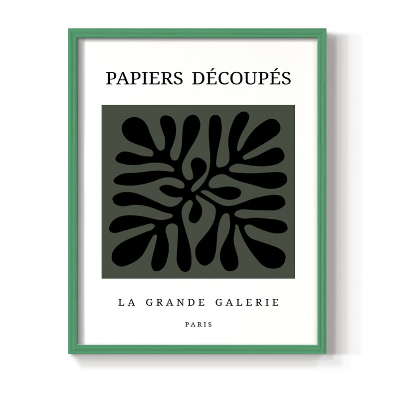 Matisse CCCXCIV Framed Print - Solid Wood, Green, 10" H x 8" W