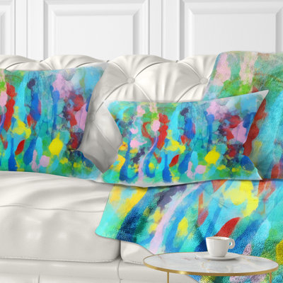 Coussin lombaire à motif floral abstrait