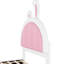 Lit plateforme tapissier simple avec tête de lit charmante en forme de lapin - matériaux blanc / rose