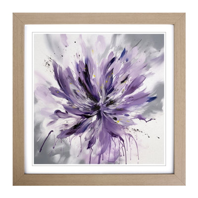 Lavender Flower Gestural No.6 - Framed Print