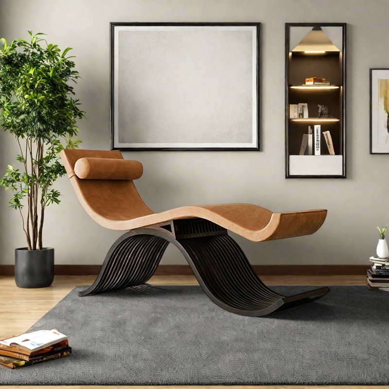 Élégant fauteuil en similicuir de bouleau