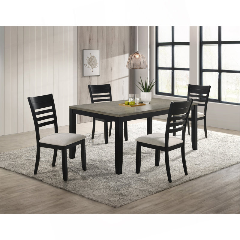 Table de salle à manger contemporaine 1Pc, Brun, Noir