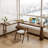 Nut-brown L-Shaped Solid Wood Writing desk-543836539-543836516