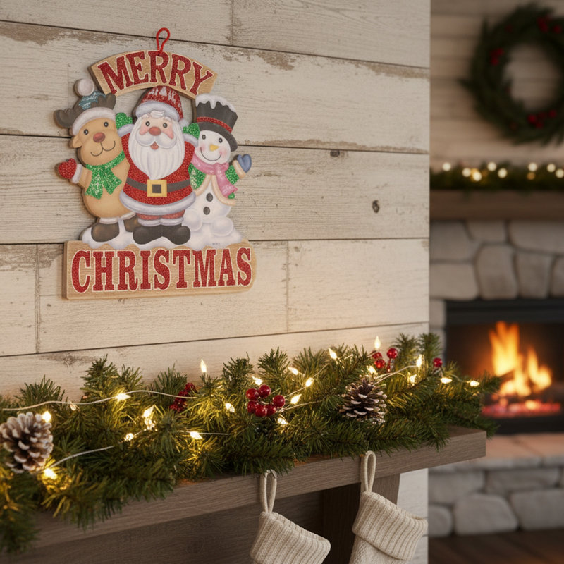 Panneau mural en mousse Merry Christmas Cheer - ensemble de 2