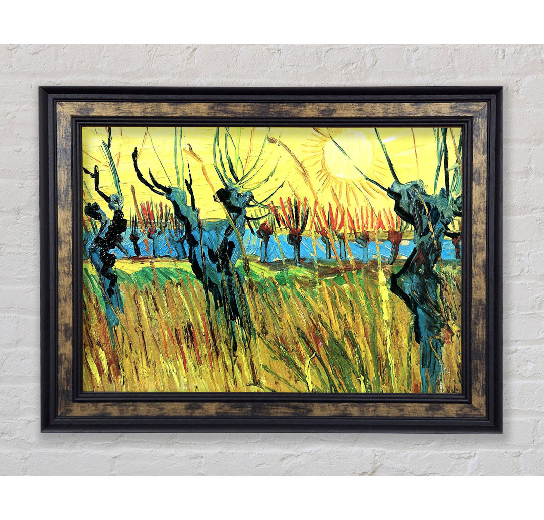 Van Gogh grasend bei Sonnenuntergang - Einzelner Bilderrahmen Kunstdrucke