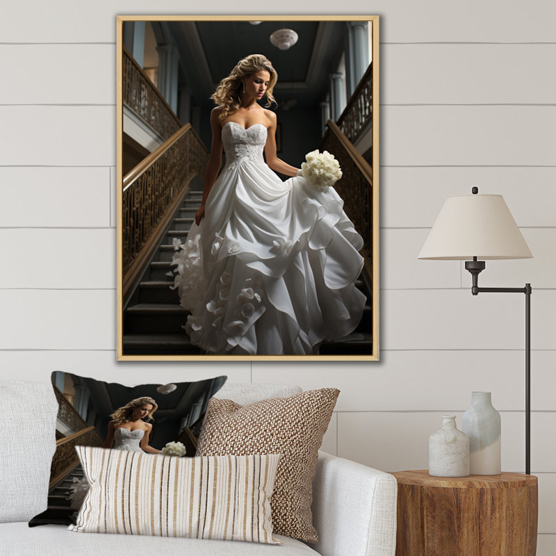 " Wedding Bride Elegance ", 32" H x 24" W x 1" D, Natural Floater Framed