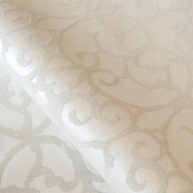 Universe Pluto Glass Stone Motif Wallpaper Rol, Cream/White