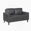 Chaise longue moderne en similicuir gris foncé-1248744327