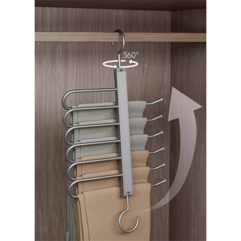 Cintre pour pantalons pliable en alliage d'aluminium, 6