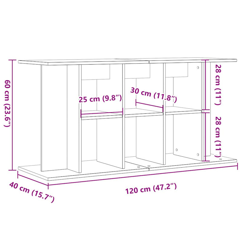 Morada Aquarium Stand, 60cm H x 120cm W x 40cm D, Artisan Oak