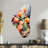 Peach Green Cactus Representation Multicoloured Acrylic V - Boomerang Shape Peach Wall Clock - Unique Shape-104144626