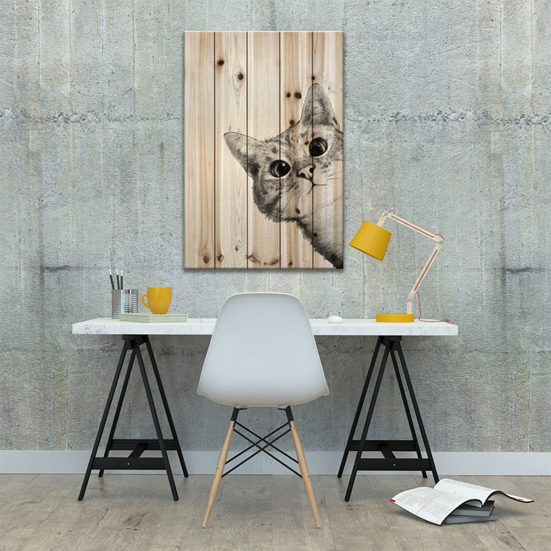 " Sneaky Cat " by Laura Graves, 18" W x 26" H