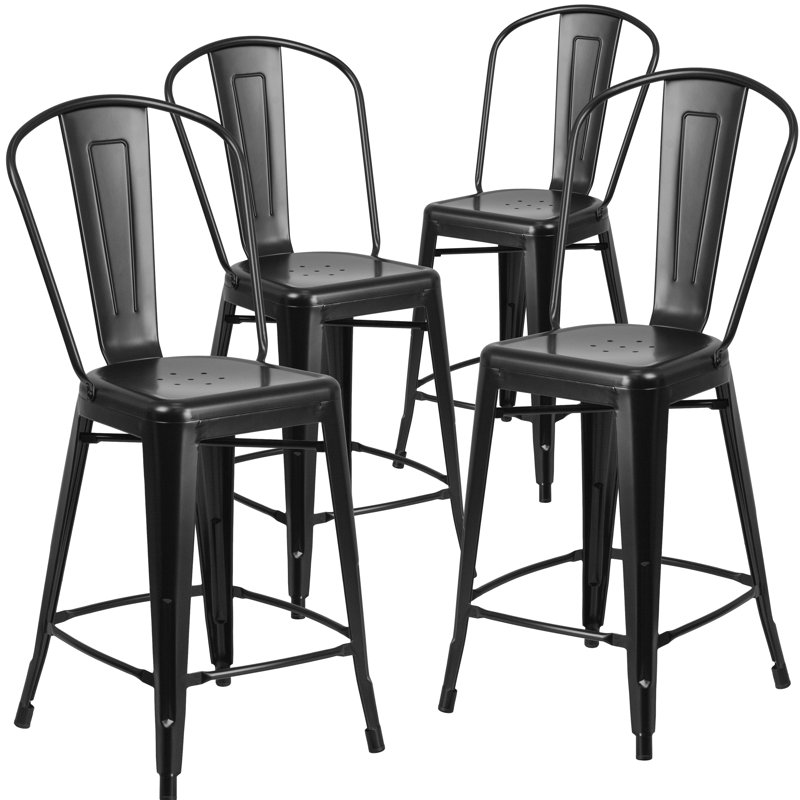 Counter Stool, Matte Black