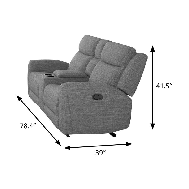 Causeuse l 78,4 po contemporaine, gris