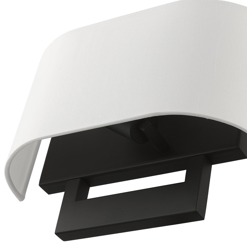 Applique murale en acier Rakhee, Blanc, H 9 po x l 13 po x P 3,95 po, Noir