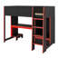 Lit mezzanine en bois avec bureau intégré, garde-robe, DEL et tiroir-125774989