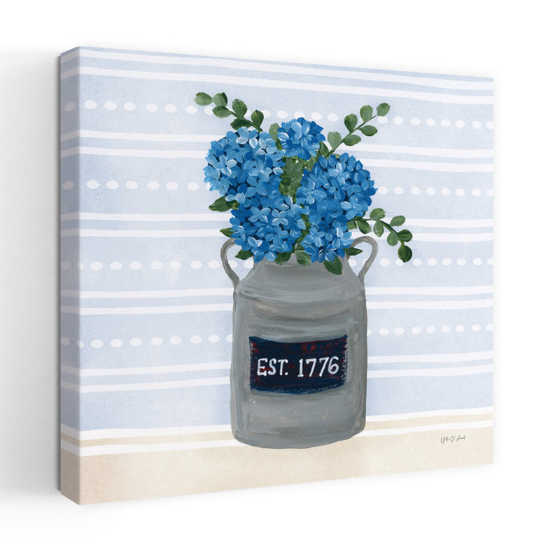 Art contemporain hortensia américain, H 18 po x l 18 po