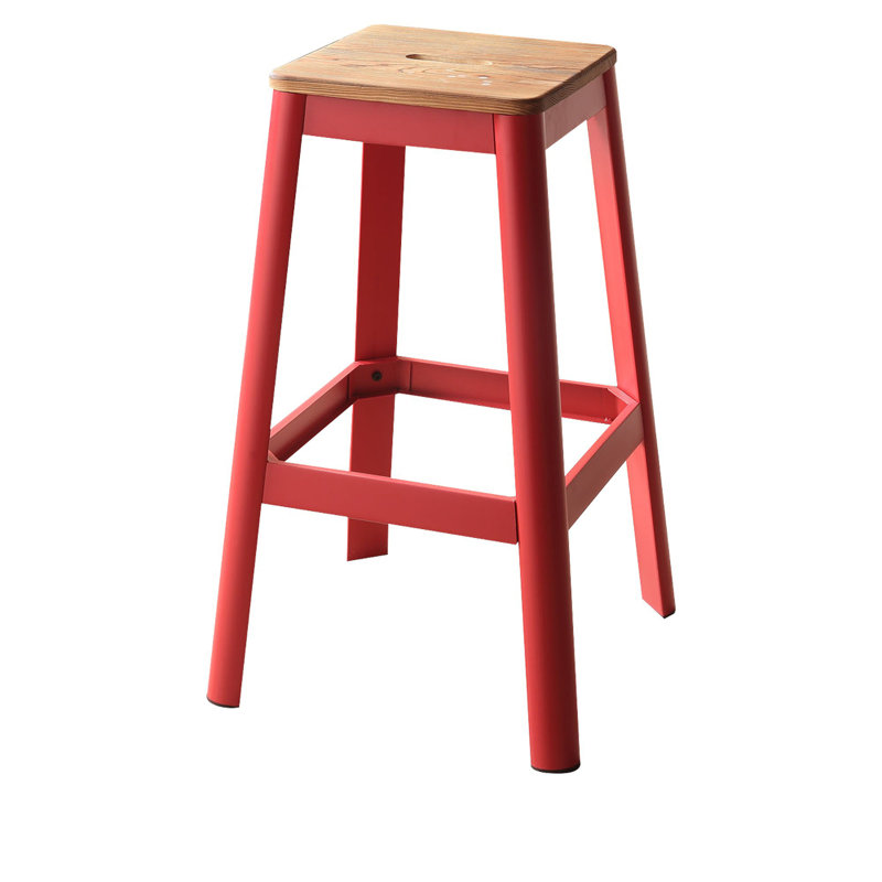 Counter Stool with Metal Frame, Red