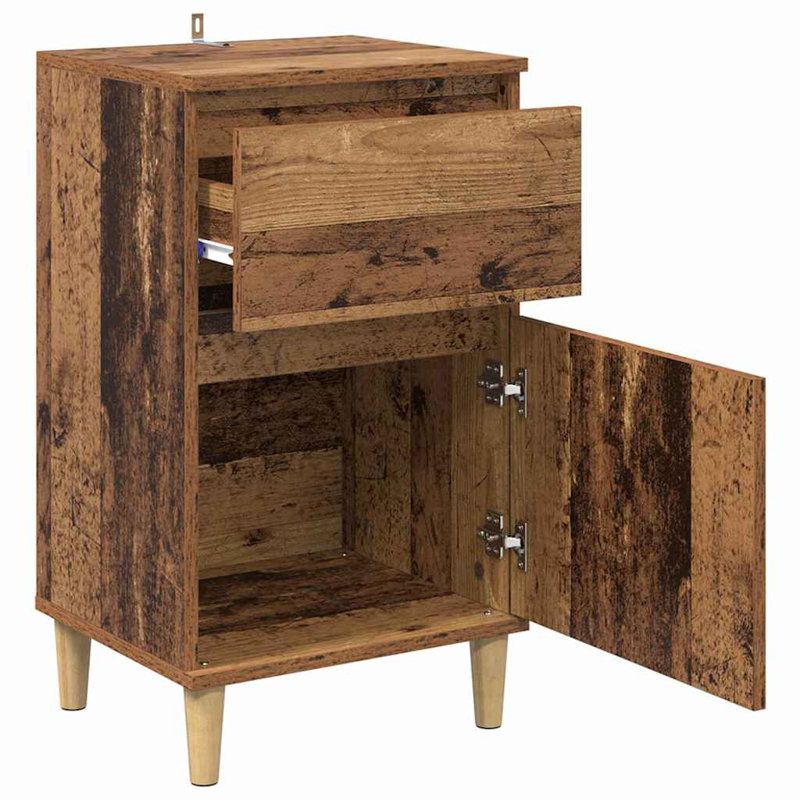 40cm W Manufactured Wood Bedside Table, Old Wood
