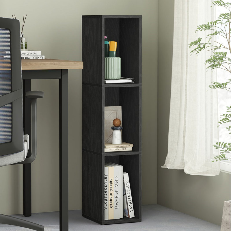3-Tier Bookshelf, Cube Bookcase, Book Shelf, For Living Room, Home Office, Dining Room, Black