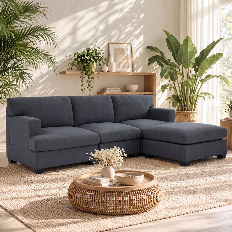 Canapé modulable moderne 4 places de 243 cm (95,68 pouces) pour salon, Mélange de polyester BlueGray